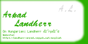 arpad landherr business card